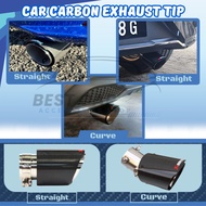 Exhaust Tip Universal Plug & Play Lock Ekzos Tip Kereta Adjustable Design Carbon Fiber