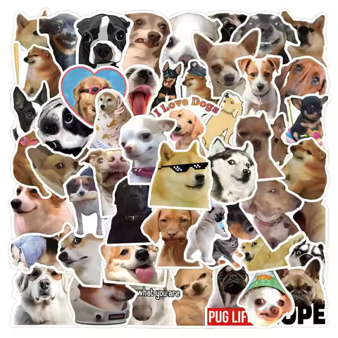 55PCS New Funny Dog Graffiti Stickers - Decorative DIY Decals for Scooter & Luggage RecordingYourLif
