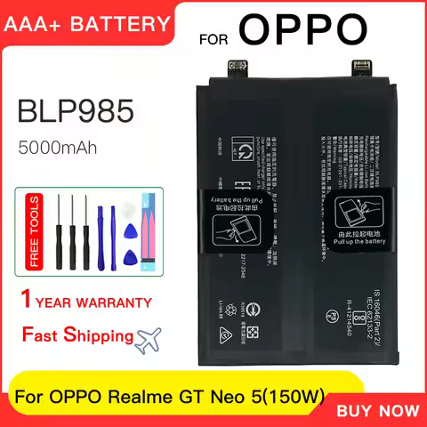 Genuine REPLACEMENT Battery BLP985 5000mAh 7.74V For Oppo Realme GT Neo 5 5G 2023 150W, RMX3706 Batt
