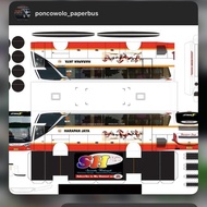 Stiker bus miniatur papercraft skala 30