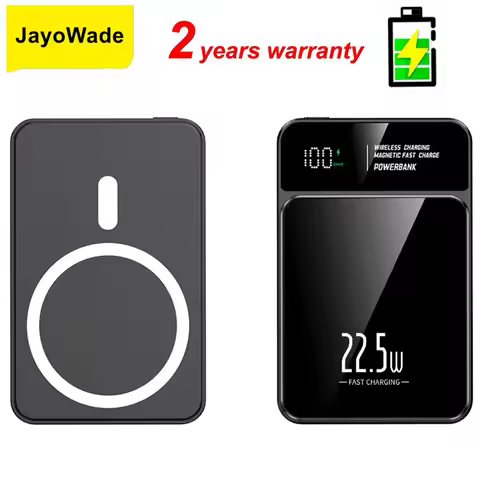 JayoWade 20000mAh Magnetic Wireless Charger Power Bank for iPhone 16 15 14 Xiaomi Samsung Portable B