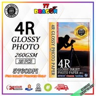 4R 4 R Glossy Photo Paper 260gsm (25pcs/pkt)