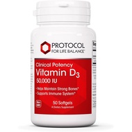 PROTOCOL FOR LIFE BALANCE Vitamin D3 50000 IU - Immune Support Health Bones and Teeth - 50 Softgels