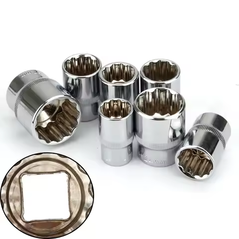 1pcs 1/2" Square Drive 12-point Socket Bit Ratchet wrench 12pt Sockets Hand Tool Kit 12 Angles Plum 