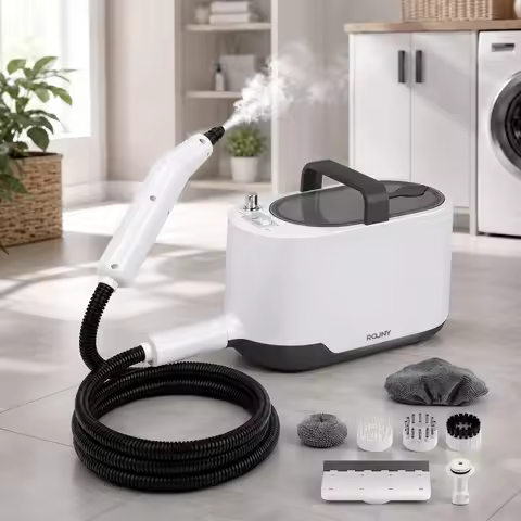 ROUNY 1200W Steam Cleaner, 1L Handheld High Pressure Steamer with Fast 15s Heat-Up and 3.5bar Steam 