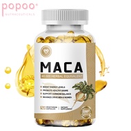 Popoo Maca Capsule for Natural Energy Booster Maca Root Supplement Improve Hormone Balance 120 Pcs