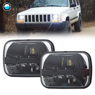 Pair square 7x6''5x7'' LED Projector Headlight Hi-Lo Beam Headlamp For Jeep Cherokee XJ Truck.