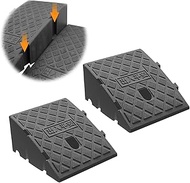 Curb Ramp, Car Vehicle Curbside Driveway Ramp-2PC,Lightweight and Sturdy Plastic Curb Ramp 2.7"~ 5" 
