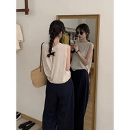 Apricot Cross Backless Sleeveless Knitted Vest Top