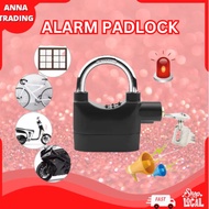 70mm Strong Siren Security Anti Theft Alarm Padlock- Kunci Mangga Siren Untuk Basikal, Pagar Rumah, 