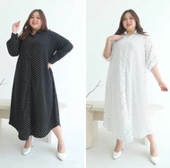 GAMIS MIDI BASIC POLKADOT//MIDI POLKADOT//MIDI KEMEJA