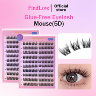 10Pcs C Curl 5D Glue Free Eyelashes W Shape No Glue Needed 11-12mm Reusable Dense and Fluffy Individ
