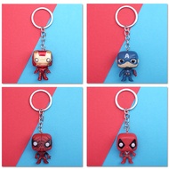 8Pcs 6Pcs 4Pcs Anime The Avengers Keychains Ironman Spider Man Hulk Deadpool Figure Doll Pendant Keyring For Festival