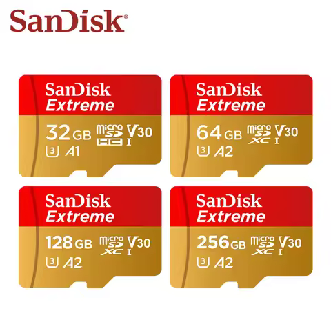 Original SanDisk Extreme MicroSDHC 32GB A1 C10 MicroSDXC 64GB 128GB 256GB A2 V30 Memory Card TF Card
