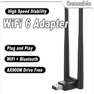 2-in-1 Driver Free Wireless Adapter AX900M WiFi + Bluetooth Dual Band Transceiver Plug and Play High