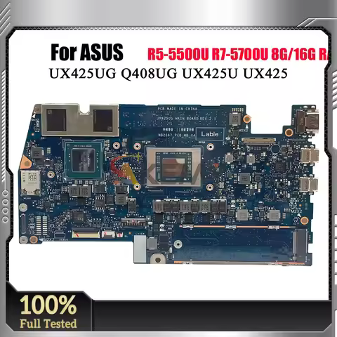 UX425UG Q408UG Laptop Mainboard For ASUS Zenbook UX425U Laptop Motherboard R5-5500U R7-5700U CPU 8G/