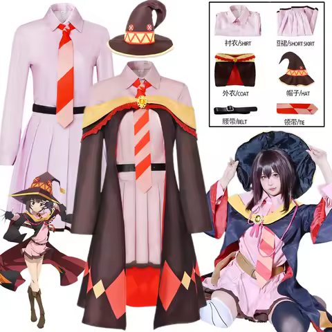 Megumin Cosplay Costume Anime KONOSUBA God's Blessing on this Wonderful World Megumin Wig Full Set H