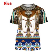 [Local Stock] F1 Halloween Christmas New Mens 3D Print Indian Style T Shirts Retro Native Americans 