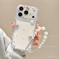 Pearl Bead Chain Soft Casing For Huawei Mate 60 Pro+ 50 40 30 20Pro 40E Pura 70Pro+ 70Ultra P80 P60 