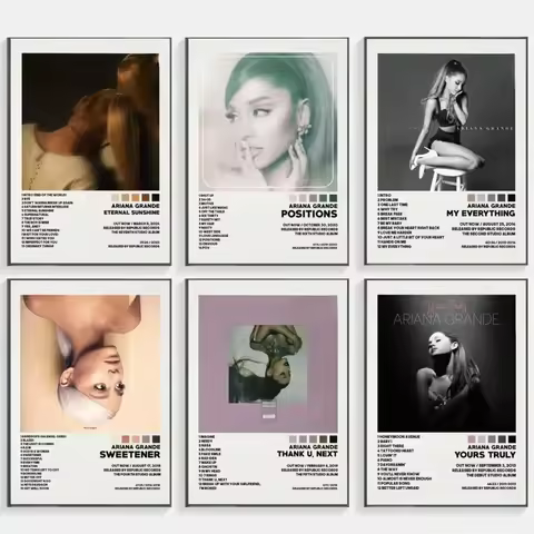 Poster Prints New A-Ariana Art G-Grande 2024 Eternal Sunshine Music Album Cover Canvas Painting Wall