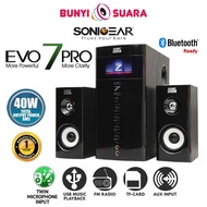 SonicGear Evo 7 Pro 2.1 Bluetooth Multimedia Speaker Black Channel bass Karaoke Microphone System AUX USB