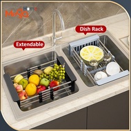 Kitchen Sink Drainer Rack Basket Dish Drying Rack Stainless Steel Adjustable Dish Basket Drainer