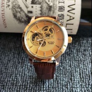 Beino Byino Đồng hồ cơ Nam Đồng hồ băng thép xích tự động rỗng chống nước phát sáng ban đêm cho nam 