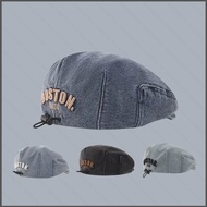 HK2 Children Denim Flat Cap With BOSTON Embroidery Adjustable Strap Four Colors Kids Casual Hat KH2