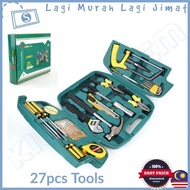 27pcs Hardware Tools Tool Set Box Home Living Tools Box (Saw, Spanner, Screwdriver) x 1 Set
