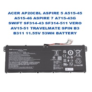 ACER AP20CBL ASPIRE 5 A515-45 A515-46 ASPIRE 7 A715-43G SWIFT SF314-43 SF314-511 VERO AV15-51 TRAVEL