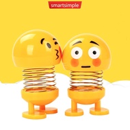 SMARTSIMPLE Shaking Head Toys Ornaments Dolls Cute Cartoon Funny Emoji Wobble Robot Lovely Car Dashb