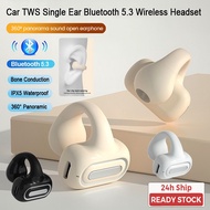 Car Bluetooth 5.3 Single Ear Wireless Earbuds Sports HD Call Headset TWS Waterproof Bone Conduction Earbuds Stereo Earphone