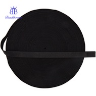 1roll Flat Polyester Elastic Cords for Bra Strap Making Black 12mm 21.87 Yards(20m)/Roll