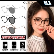 Photochromic Eyeglasses Anti Radiation Eyeglasses Round Metal Frame Eyeglasses For Women CUPID