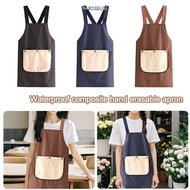 NARCISSUS13A0E Cooking Baking Bibs, Cross Back Waterproof Kitchen Apron, Portable with Removable Han