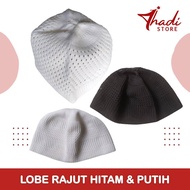 Lobe Peci Knitted/Net White Black for School Children and Adults 2 pieces Lobe double