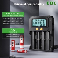 EBL 4 Slot 2 Slot 18650 Battery Charger LCD Displa Fast Charging Universal Smart Battery Charger for