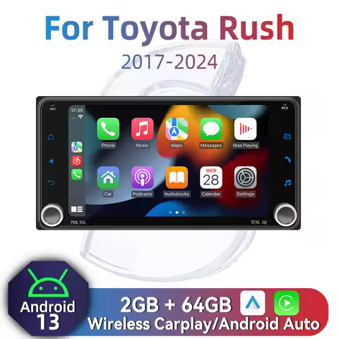 2Din Android Radio Car Multimedia for Toyota Rush 2017-2024 7" Screen GPS Navigation Wireless Carpla