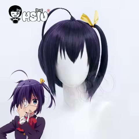 HSIU Takanashi Rikka wig Anime Love, Chunibyo & Other Delusions CosplayBlack and purple mixed short 
