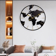 Modern Entrance Art Wall Decoration clock World Map Round Iron Fashion Wall clock Cross-Border E-Com