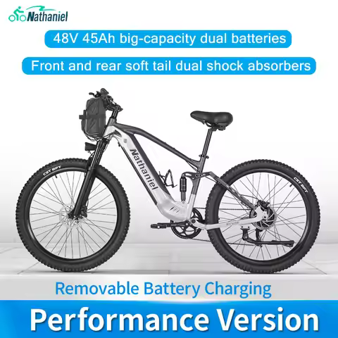 Nathaniel E-Bike,1000W Brushless Motor,27.5"Adult E-Mountain Bike,45Ah large capacity batteries,7 sp