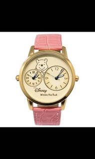 Disney 迪士尼_Winnie the Pooh 小熊維尼時尚 雙眼 時區手錶