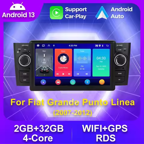 7'' Android 1 Din Car Multimedia Player for Fiat Grande Punto Linea 2007 2008 2009 2010 2011 2012 Ca