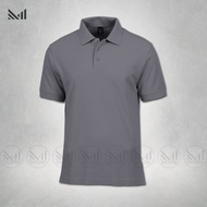 Gray baju kolar kosong premium fabric unisex baju t shirt polo lelaki perempuan