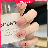 24pcs Patterned False Nails + free Glue Moment Theme Vibrating Heart