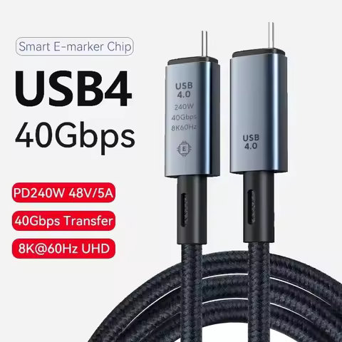 USB4.0 USB C To Type C Cable 240W Fast Charging 40G 8K60Hz Full Function for ThunderBolt3 Macbook IP