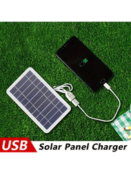 1入組太陽能充電板戶外防水太陽能usb充電器,適用於戶外旅行、露營、行動電源、手機充電寶、手電筒、風扇
