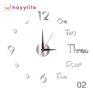 HAYYLIFE Jam Dinding Digital-Kreatif Jam Dinding Ruang Tamu DIY Stiker Dinding Jam Bisu Jam Akrilik 