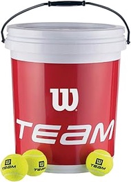 Wilson WRT131200 Tennis Hard Ball, Non-Pressure Ball, Trainer, 72 Pieces, Dedicated Bucket, Basket