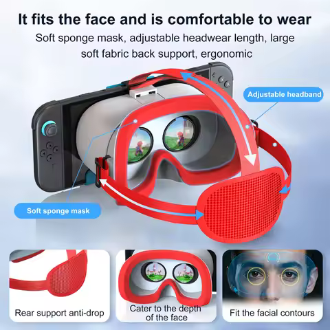 3D VR (Virtual Reality) Glasses Switch 2 VR Labo Goggles Headset for Nintendo Switch 2 Game Accessor